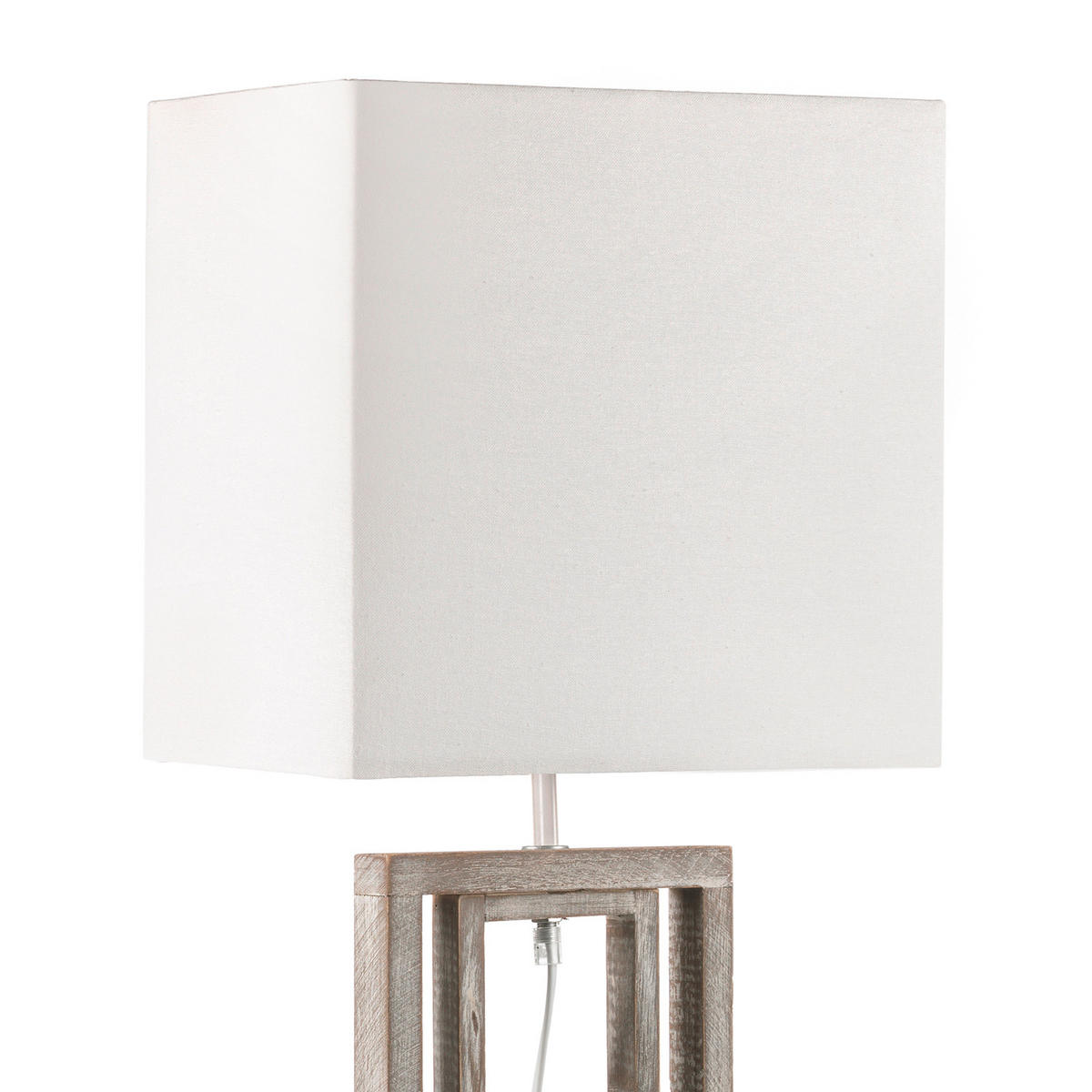 TISCHLEUCHTE 30/20/75 cm   - Grau, Design, Holz/Textil (30/20/75cm)