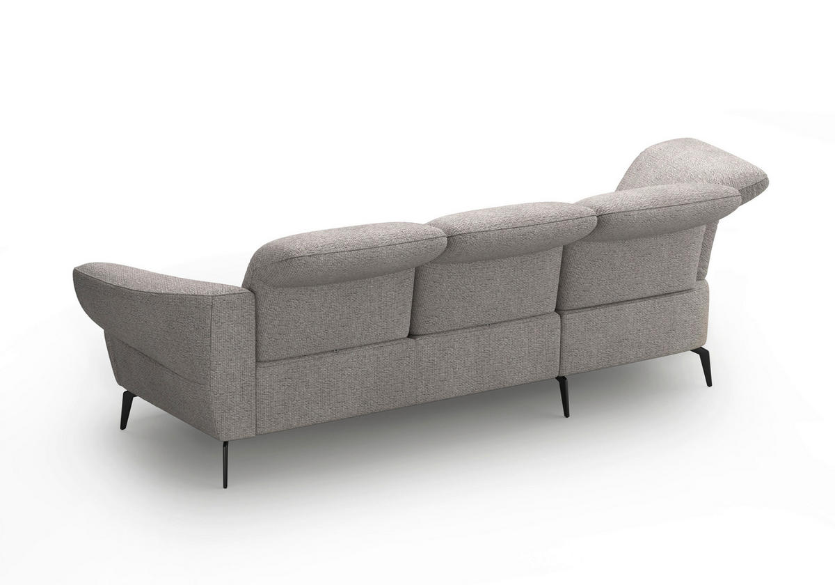 ECKSOFA in Chenille Silberfarben  208/313 cm  - Silberfarben/Schwarz, MODERN, Textil/Metall (208/313cm) - Sit & More