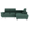 ECKSOFA in Struktur Dunkelgrün  - Dunkelgrün/Silberfarben, Konventionell, Textil/Metall (268/207cm) - MID.YOU
