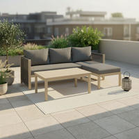 TERASOVÁ SEDACÍ SOUPRAVA 3dílné, dřevo, plast - barvy akácie, Moderní, dřevo/plast (198/132cm) - Ambia Garden