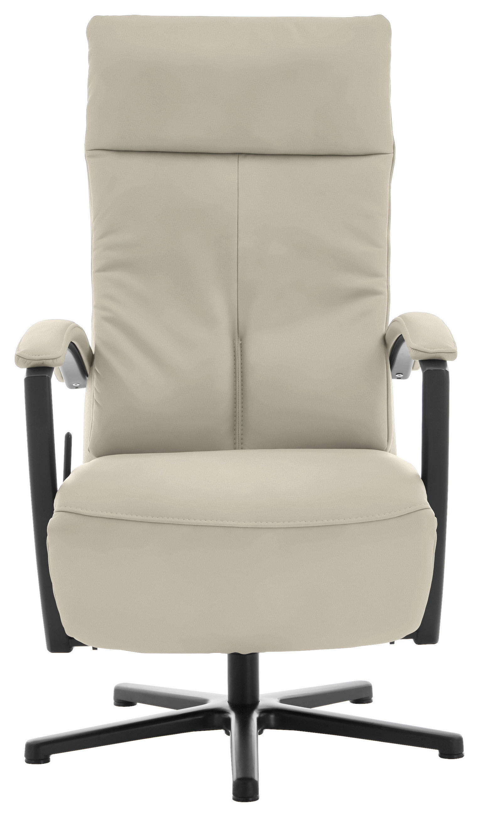 RELAXSESSEL in Leder Ecru  - Ecru/Schwarz, Design, Leder/Metall (76/112/83cm) - Beldomo Speed