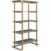 REGAL  77/141/40 cm Graphitfarben  - Messingfarben/Graphitfarben, Design, Holzwerkstoff/Metall (77/141/40cm) - MID.YOU