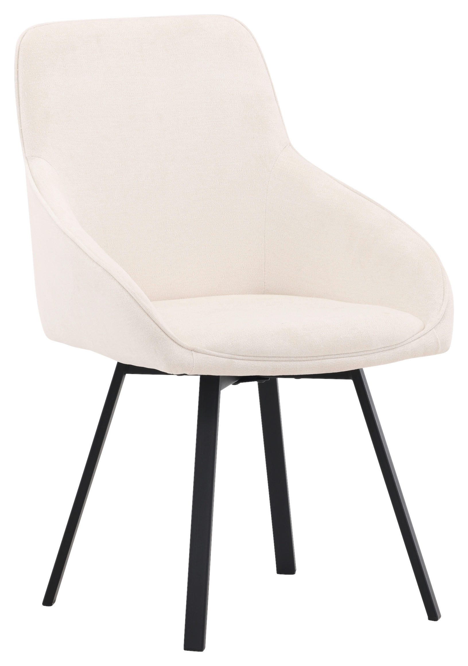 STUHL-SET 2 Stück  in Stahl Textilgeflecht Metall, Textil  - Beige/Schwarz, Design, Textil/Metall (55/88/60cm) - Livetastic