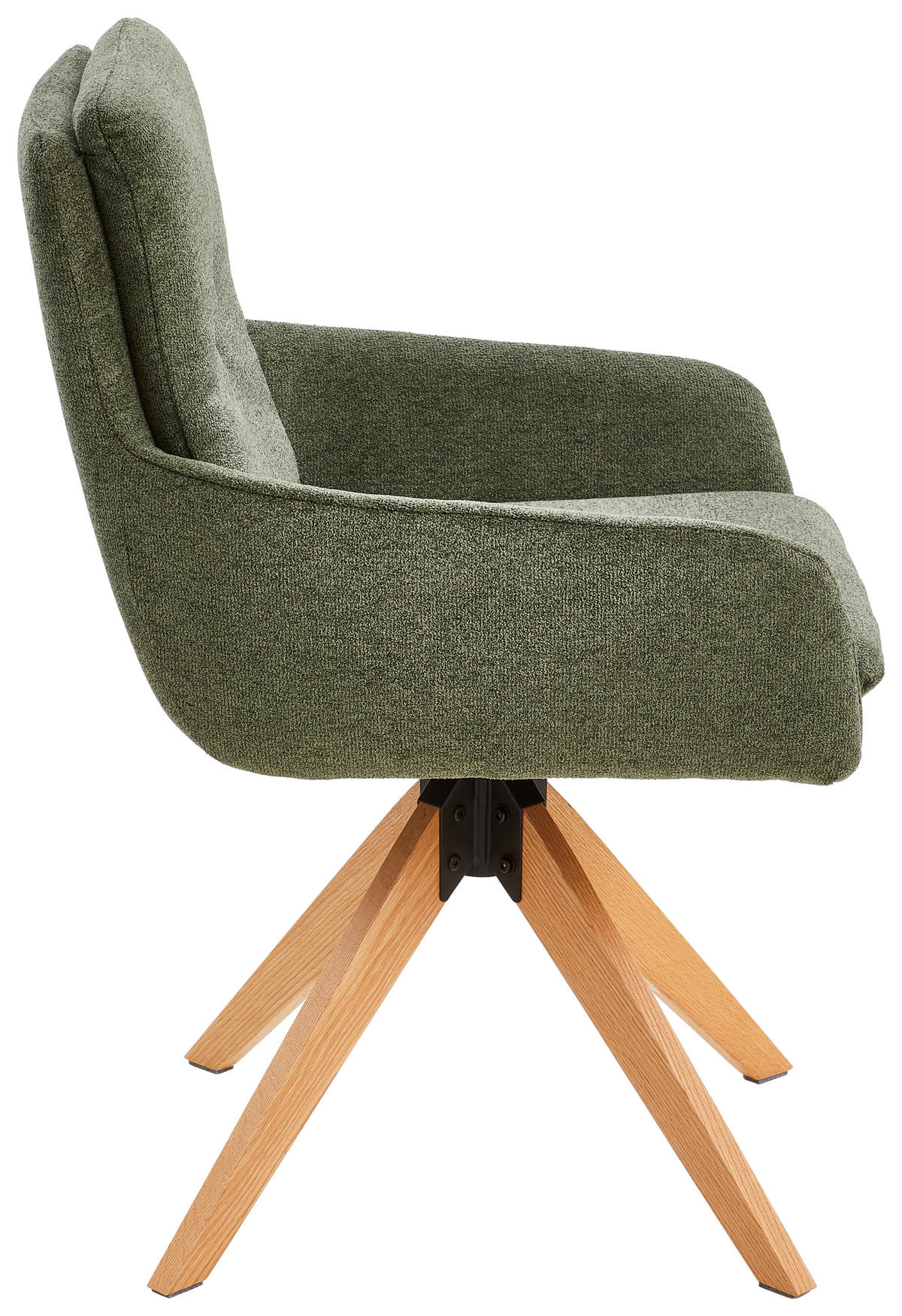 ARMLEHNSTUHL  in Eisen Samt  - Eichefarben/Olivgrün, MODERN, Holz/Textil (59/91/64cm) - Livetastic