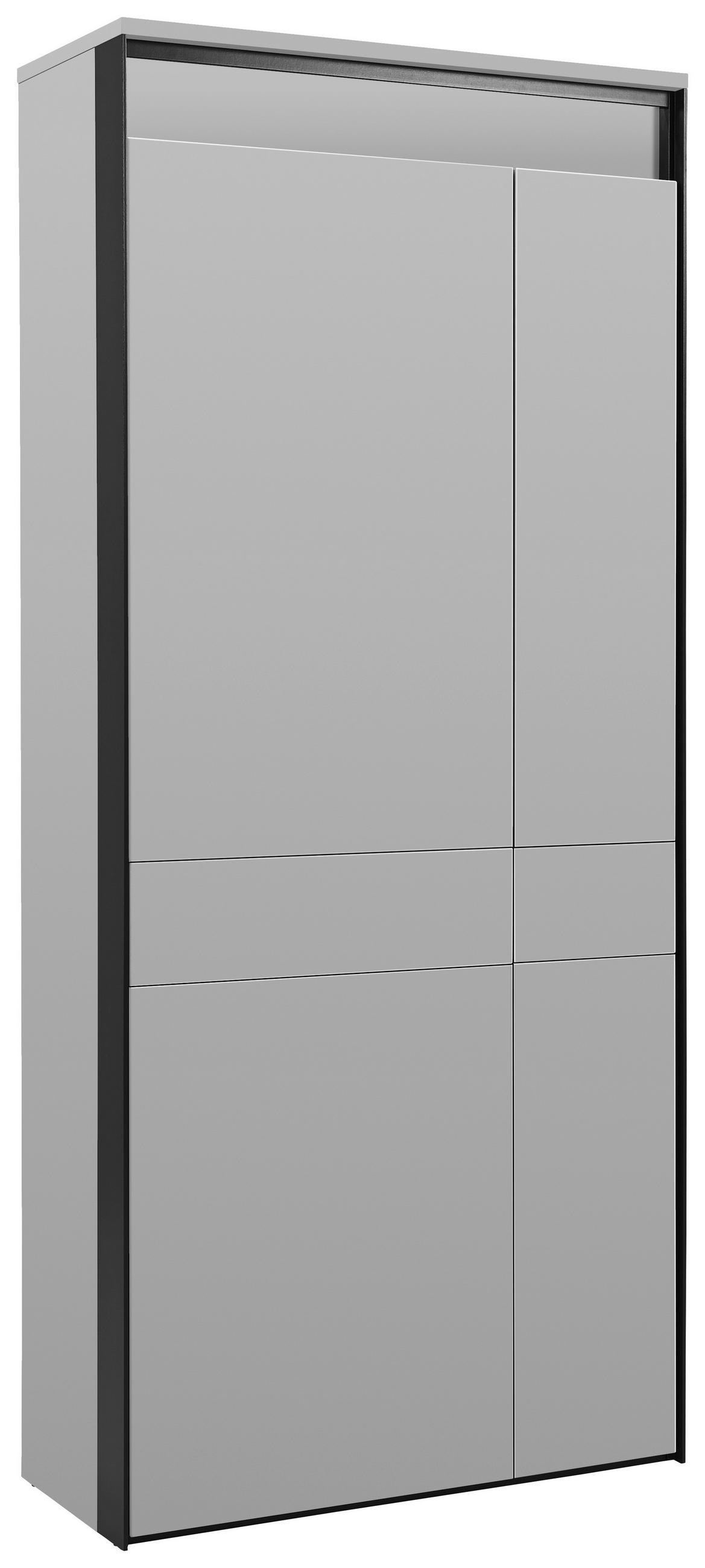 GARDEROBENSCHRANK  in 87,7/200/37,8 cm  - Beige/Schwarz, KONVENTIONELL, Holzwerkstoff (87,7/200/37,8cm) - Voleo