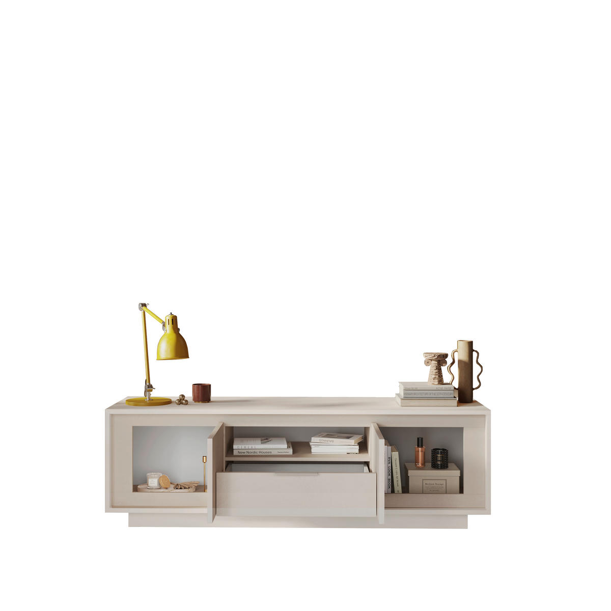 LOWBOARD  in 180/58/50 cm  - Kaschmir, Design, Holzwerkstoff/Metall (180/58/50cm) - MID.YOU