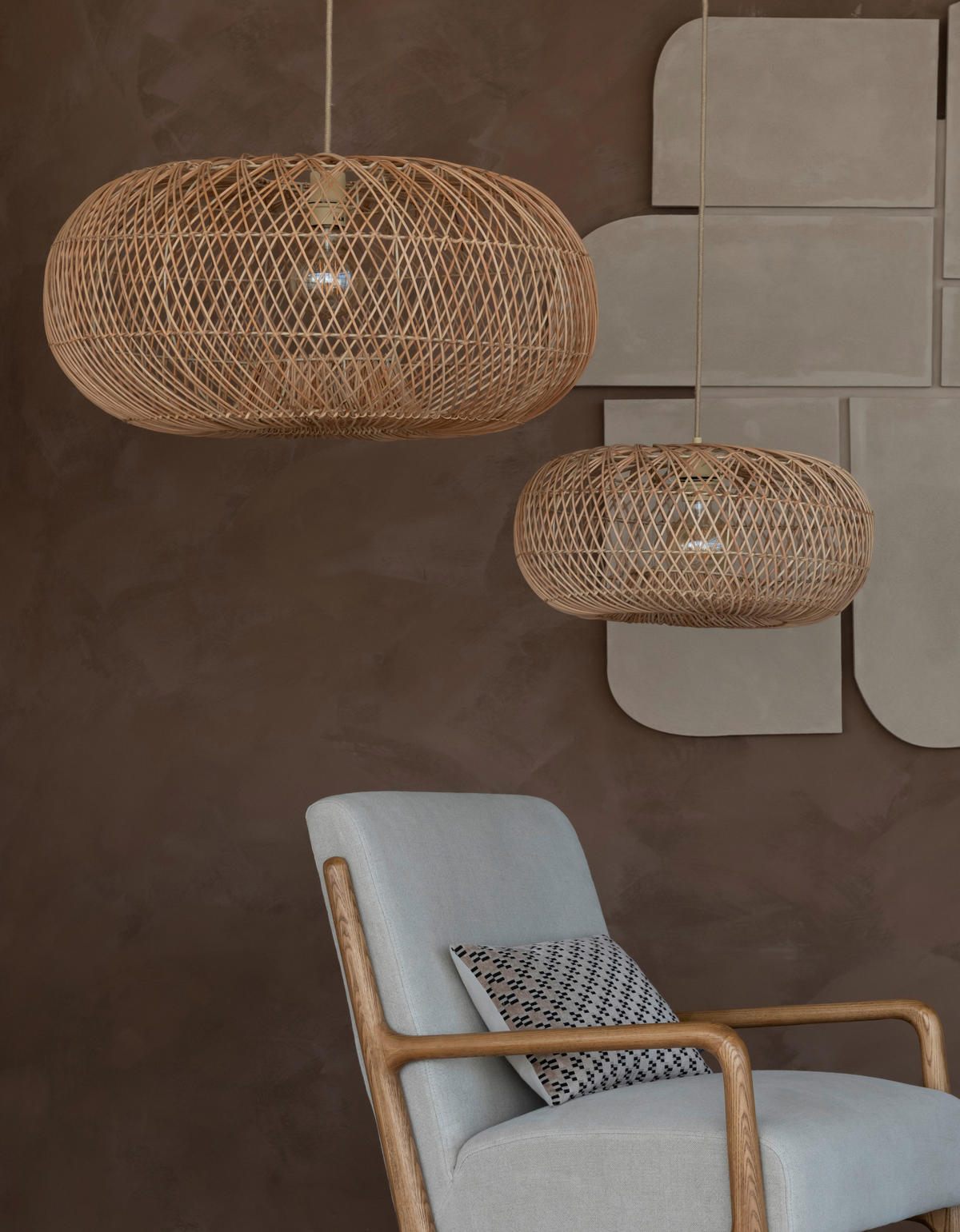 HÄNGELEUCHTE Good & Mojo 70/34 cm   - Naturfarben, Basics, Holz (70/34cm) - Good & Mojo