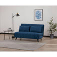 SCHLAFSOFA Samt Dunkelblau  - Schwarz/Dunkelblau, Design, Holz/Textil (143/82/91cm) - Carryhome