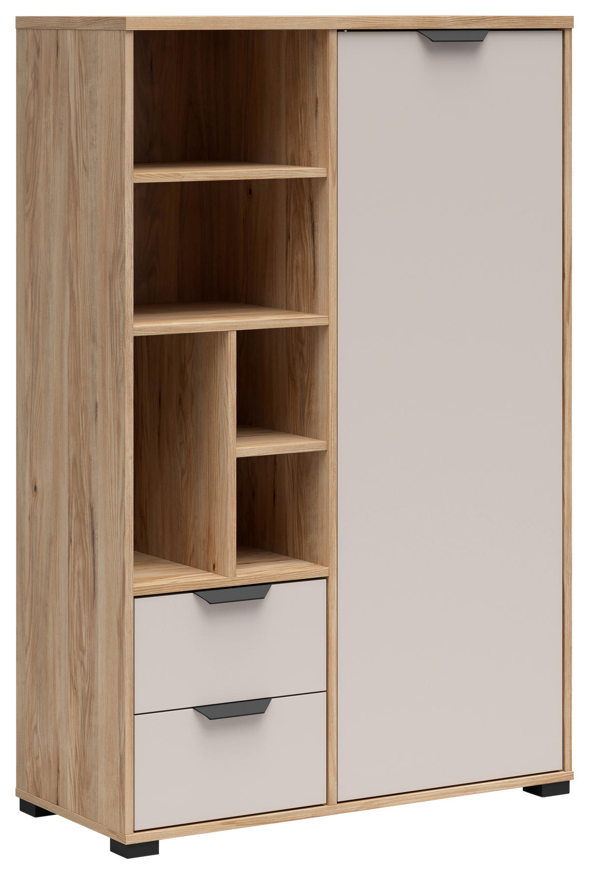 HIGHBOARD  90/137,5/40 cm 2 Schublade(n)  - Kaschmir/Eichefarben, Basics, Holzwerkstoff/Kunststoff (90/137,5/40cm) - Milino