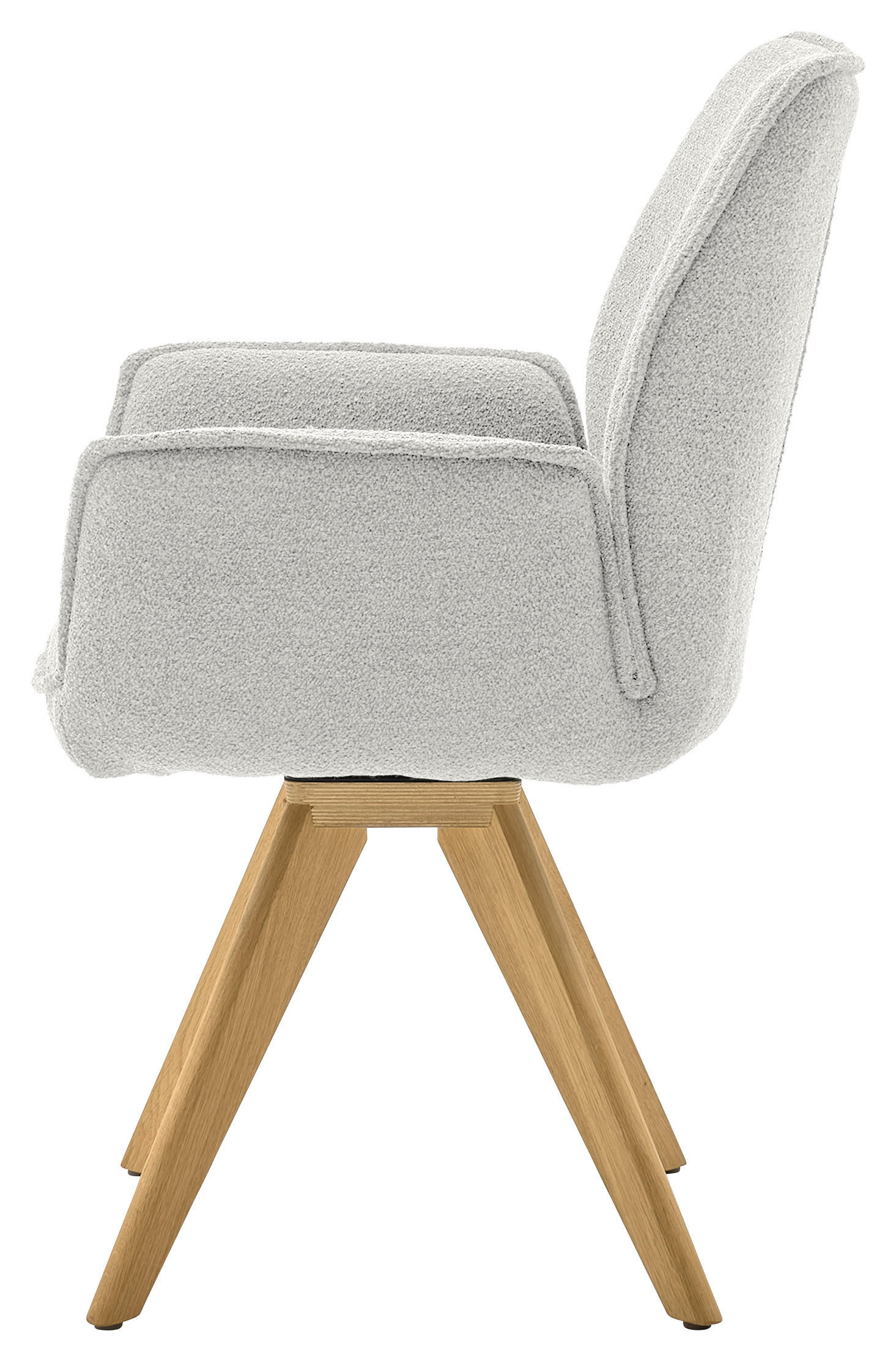 ARMLEHNSTUHL  in Bouclé  - Wildeiche/Eichefarben, Design, Holz/Textil (63/91/65cm) - Musterring