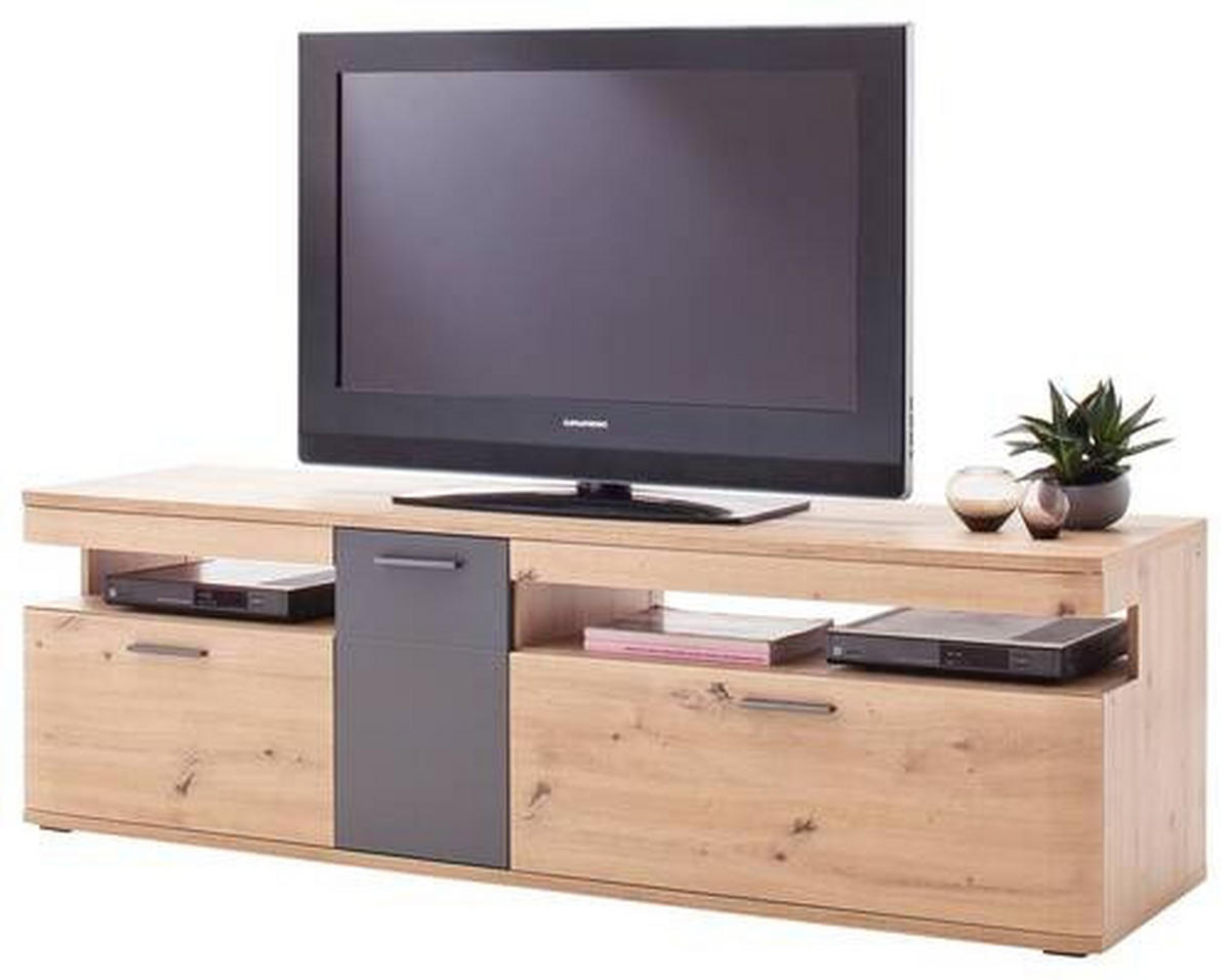 TV-ELEMENT  in 180/55/50 cm  - Eichefarben/Anthrazit, Design, Holzwerkstoff/Metall (180/55/50cm) - Livetastic