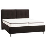 POLSTERBETT Matratze, Lattenrost, Topper Mokka 180/200 cm  - Schwarz/Mokka, KONVENTIONELL, Leder/Holz (180/200cm) - Novel