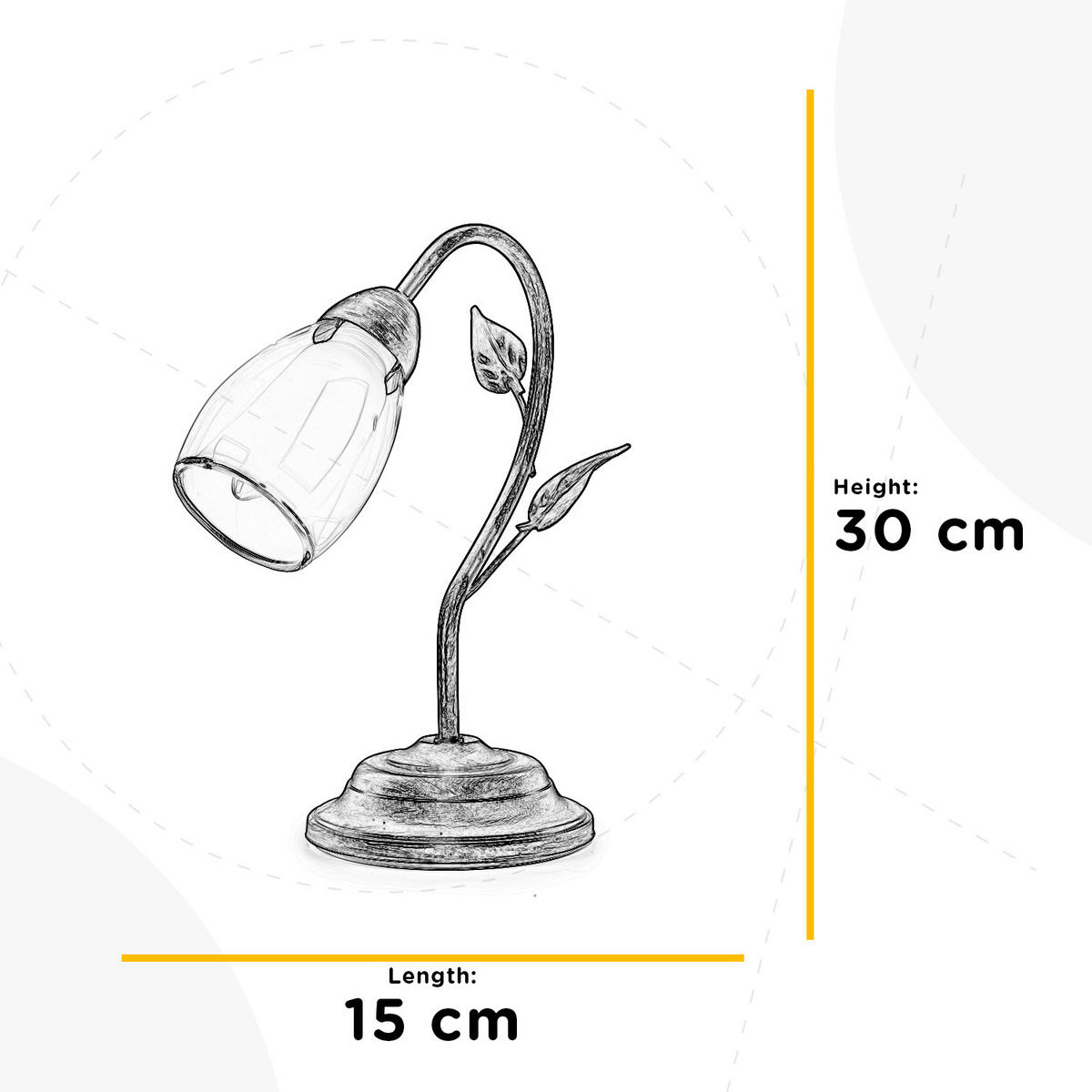 TISCHLEUCHTE 25/35 cm   - Braun/Weiß, KONVENTIONELL, Glas/Kunststoff (25/35cm)