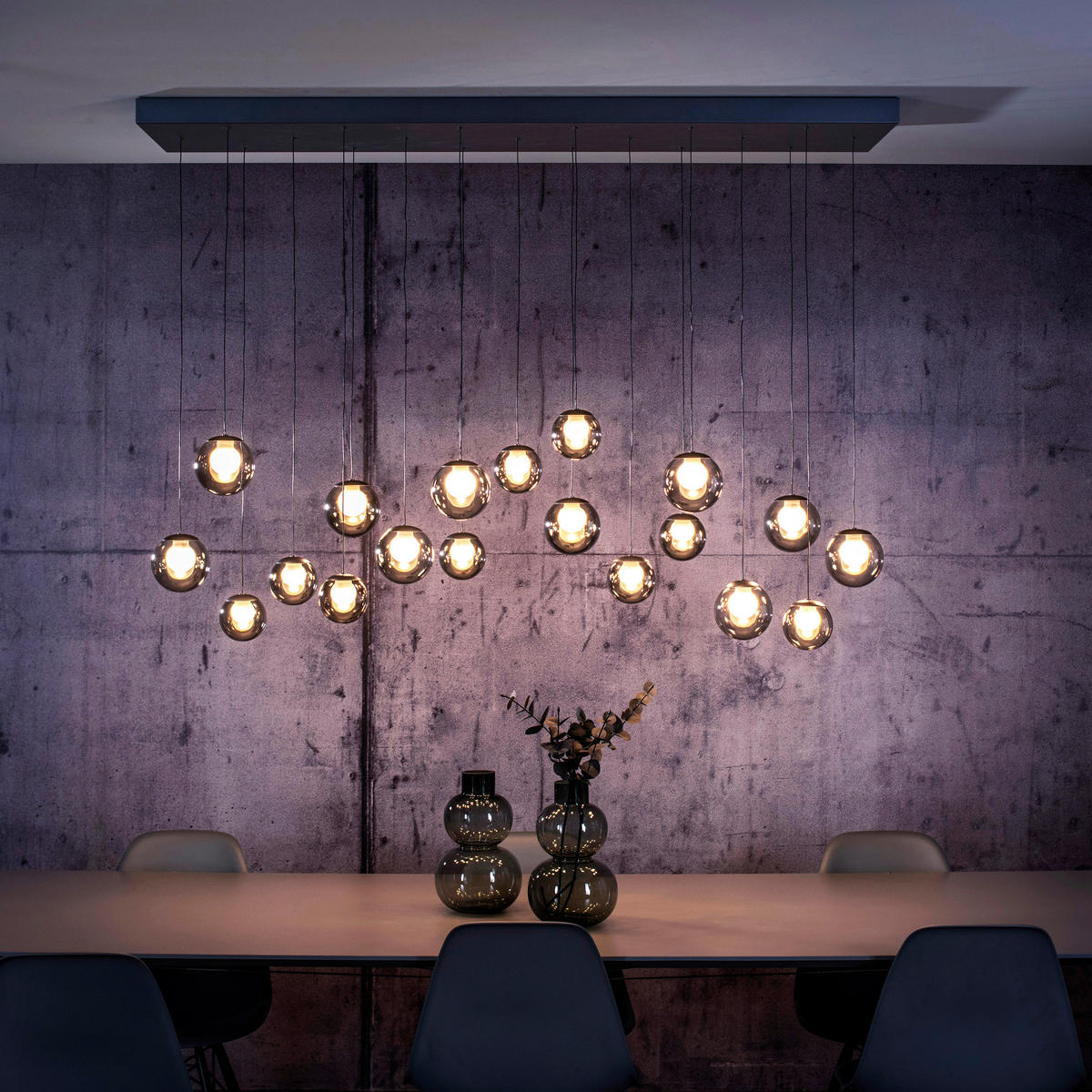 LED-HÄNGELEUCHTE 150/40/180 cm   - Anthrazit, Design, Glas/Metall (150/40/180cm) - Neuhaus PURE