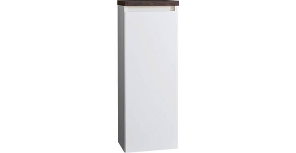 MIDISCHRANK 30/85,8/30 cm - Eichefarben/Weiß, Design, Glas/Holzwerkstoff (30/85,8/30cm) - Novel