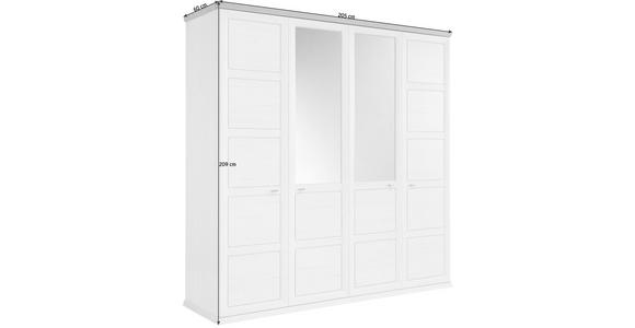 DREHTÜRENSCHRANK 205/209/60 cm 4-türig  - Weiß/Grau, LIFESTYLE, Glas/Holzwerkstoff (205/209/60cm) - Hom`in