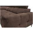 ECKSOFA in Struktur Dunkelbraun  - Dunkelbraun/Schwarz, MODERN, Textil/Metall (212/254cm) - Carryhome