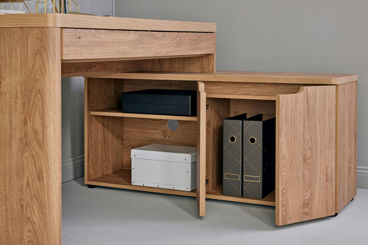 ECKSCHREIBTISCH 140/118/76 cm  in Eichefarben  - Eichefarben, Modern, Holzwerkstoff (140/118/76cm) - Livetastic