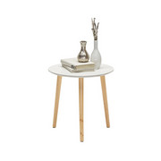 BEISTELLTISCH in Kieferfarben, Weiß - Weiß/Kieferfarben, Design, Holz/Holzwerkstoff (40/40cm) - Carryhome