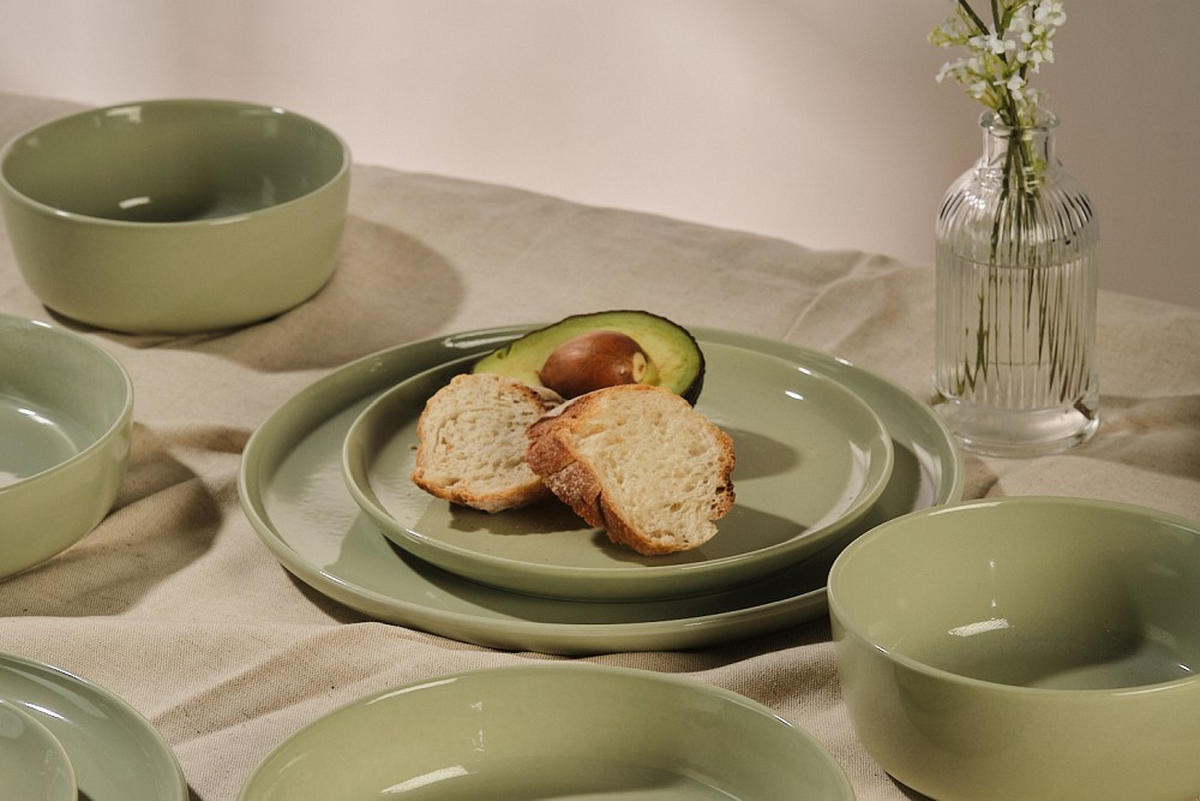 KOMBISERVICE Colori verde 24-teilig  - Grün, Trend, Keramik - Novel