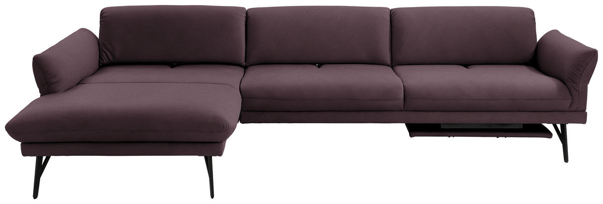 ECKSOFA in Echtleder Dunkelbraun  173/308 cm  - Anthrazit/Dunkelbraun, Design, Leder/Metall (173/308cm) - Joop!
