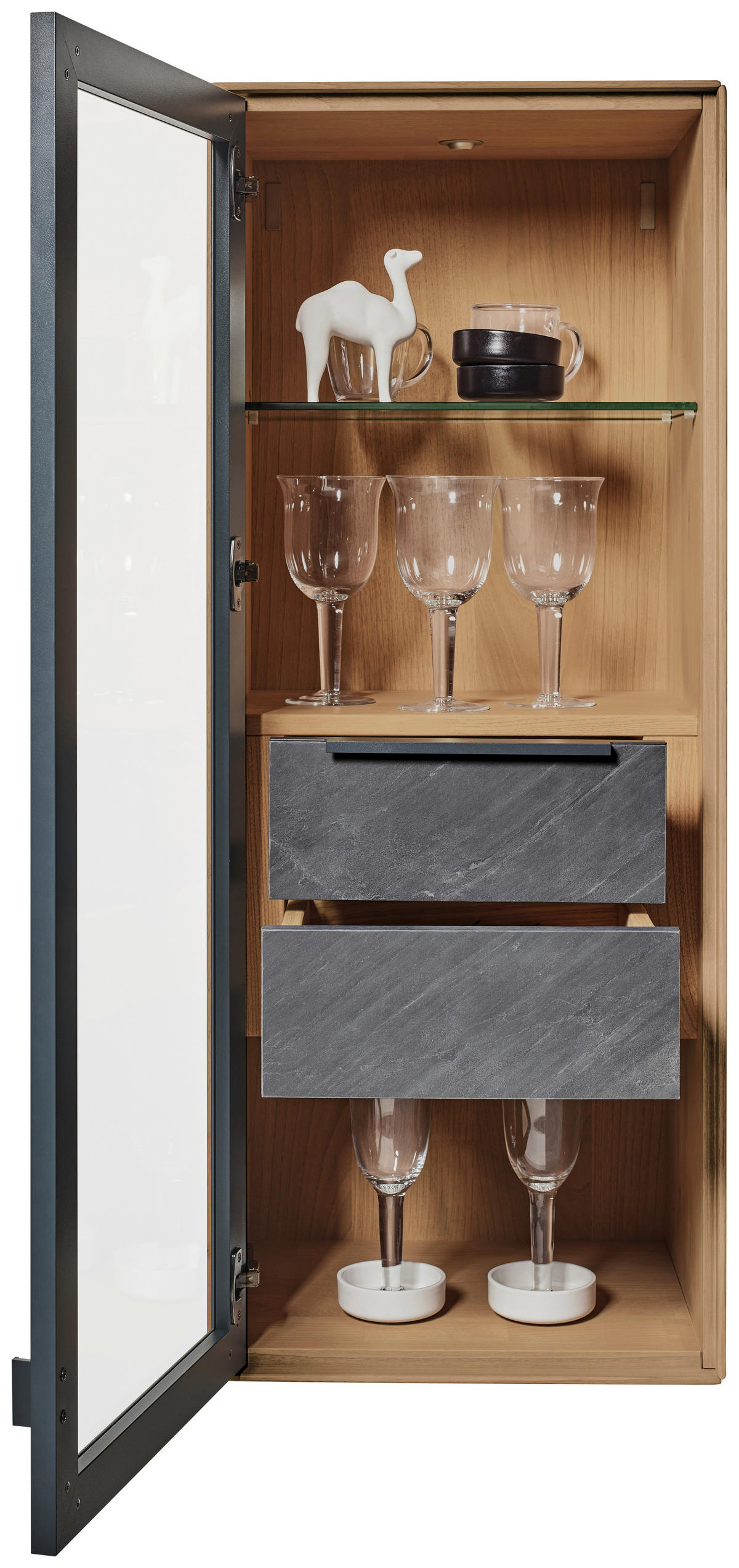 HÄNGEVITRINE Anthrazit, Schieferfarben, Kastanienfarben  47/117,2/39,5 cm  - Kastanienfarben/Schieferfarben, Natur, Glas/Holz (47/117,2/39,5cm) - Valnatura