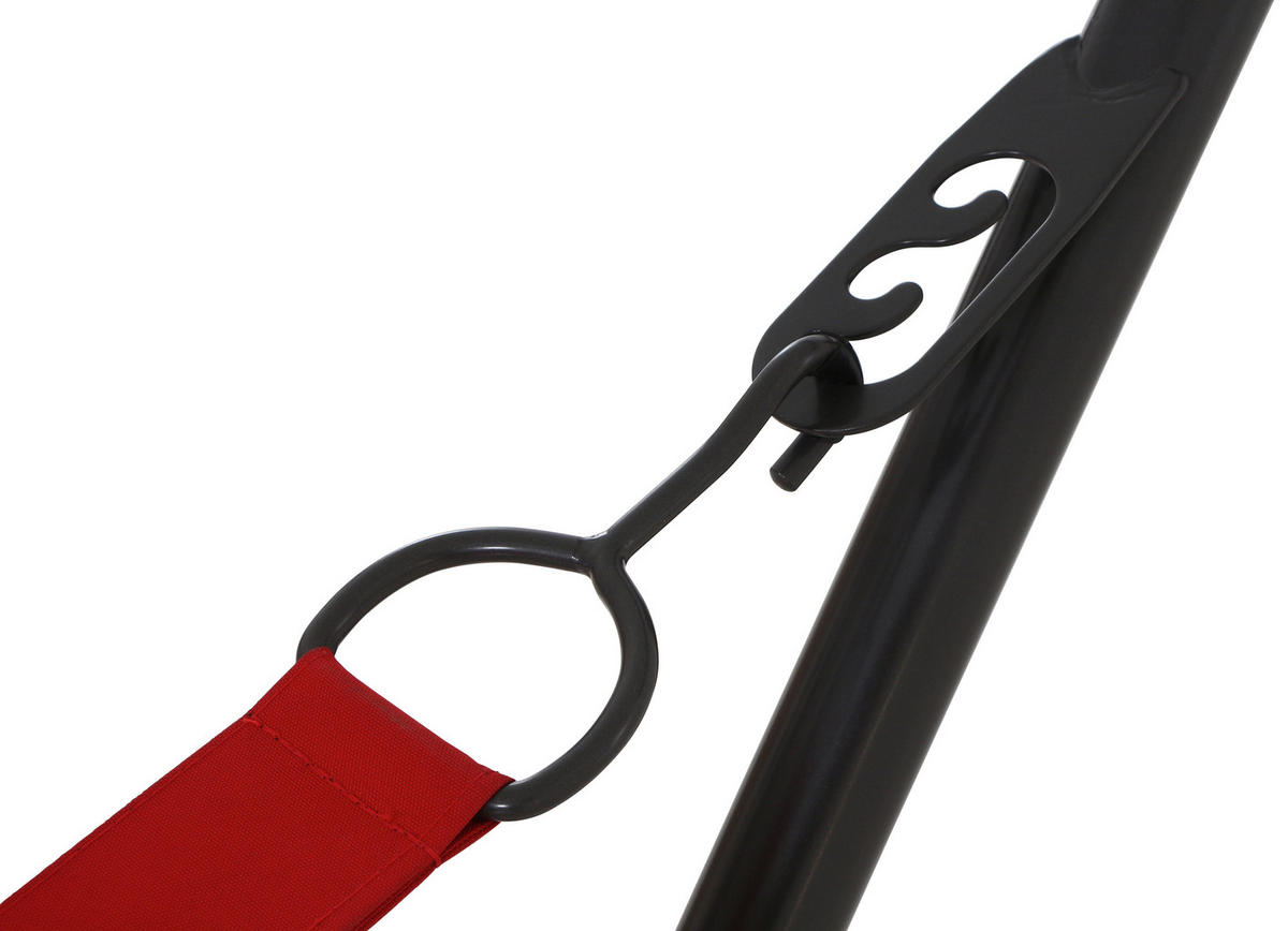 HÄNGEMATTE  - Dunkelgrau/Rot, KONVENTIONELL, Textil/Metall (105/104/305cm) - Siena Garden