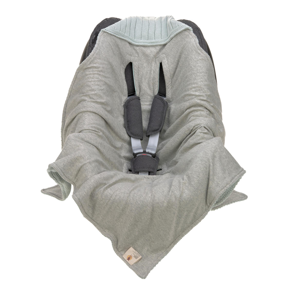 EINSCHLAGDECKE      - Mintgrün/Grau, Basics, Textil (78/0,5/78cm) - Lässig