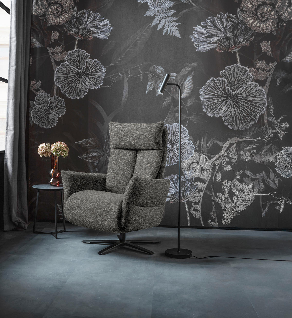FERNSEHSESSEL  mit Relaxfunktion Chenille Dunkelbraun  - Dunkelbraun/Schwarz, Design, Textil/Metall (74/115/85cm) - Schöner Wohnen