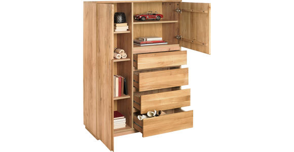 KOMMODE , 100/143,1/41 cm, 4 Schublade(n)  - Buchefarben, Trend, Holz/Holzwerkstoff (100/143,1/41cm) - Linea Natura