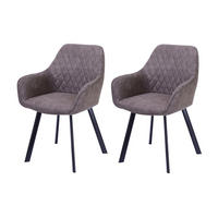 SADA STOLIČIEK S PODRÚČKAMI 2 kus - čierna/taupe, Modern, kov/textil (56,5/83/63cm) - Livetastic