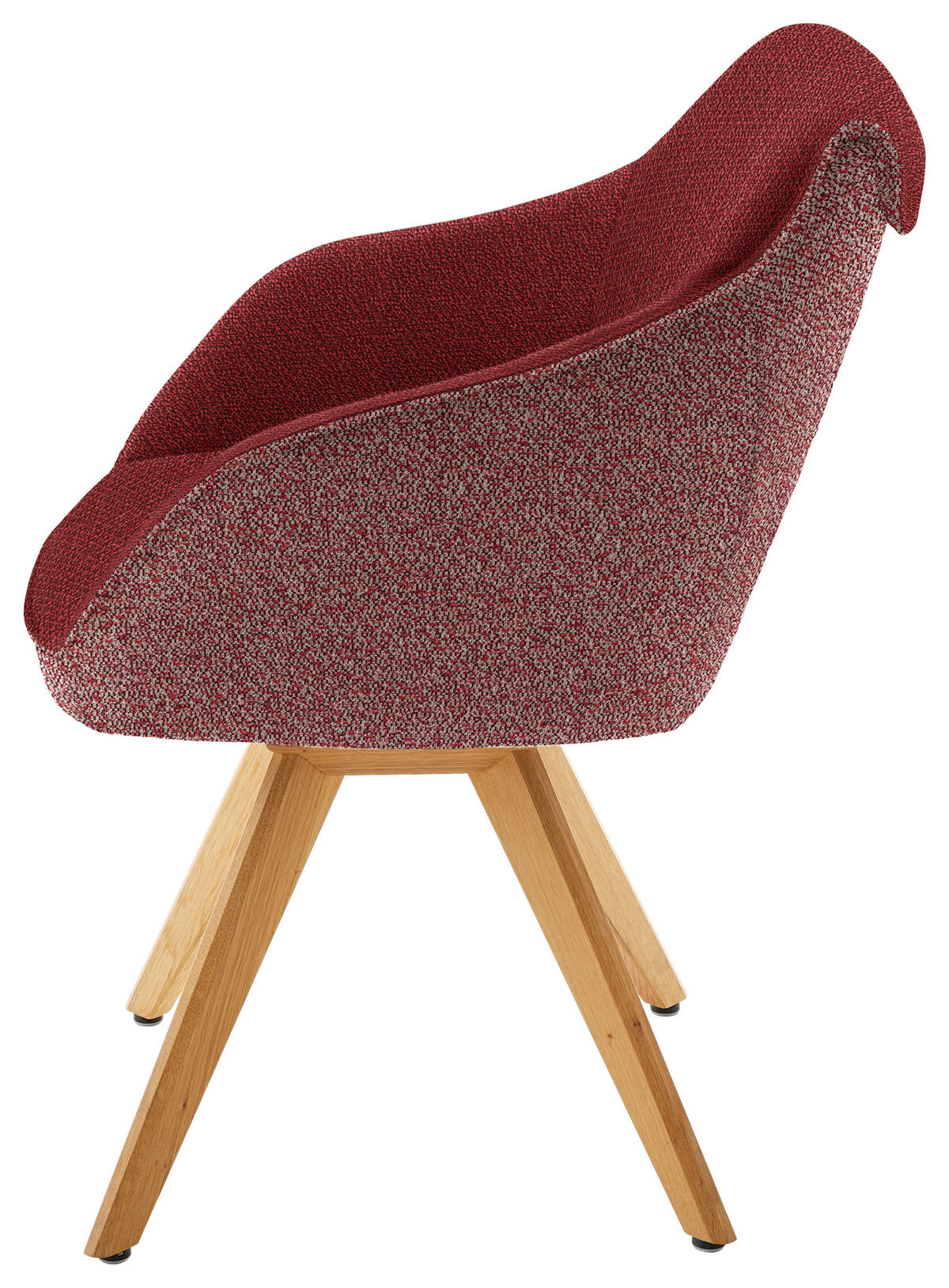 ARMLEHNSTUHL  in Flachgewebe  - Eichefarben/Rot, Design, Holz/Textil (60/84/68cm) - Koinor