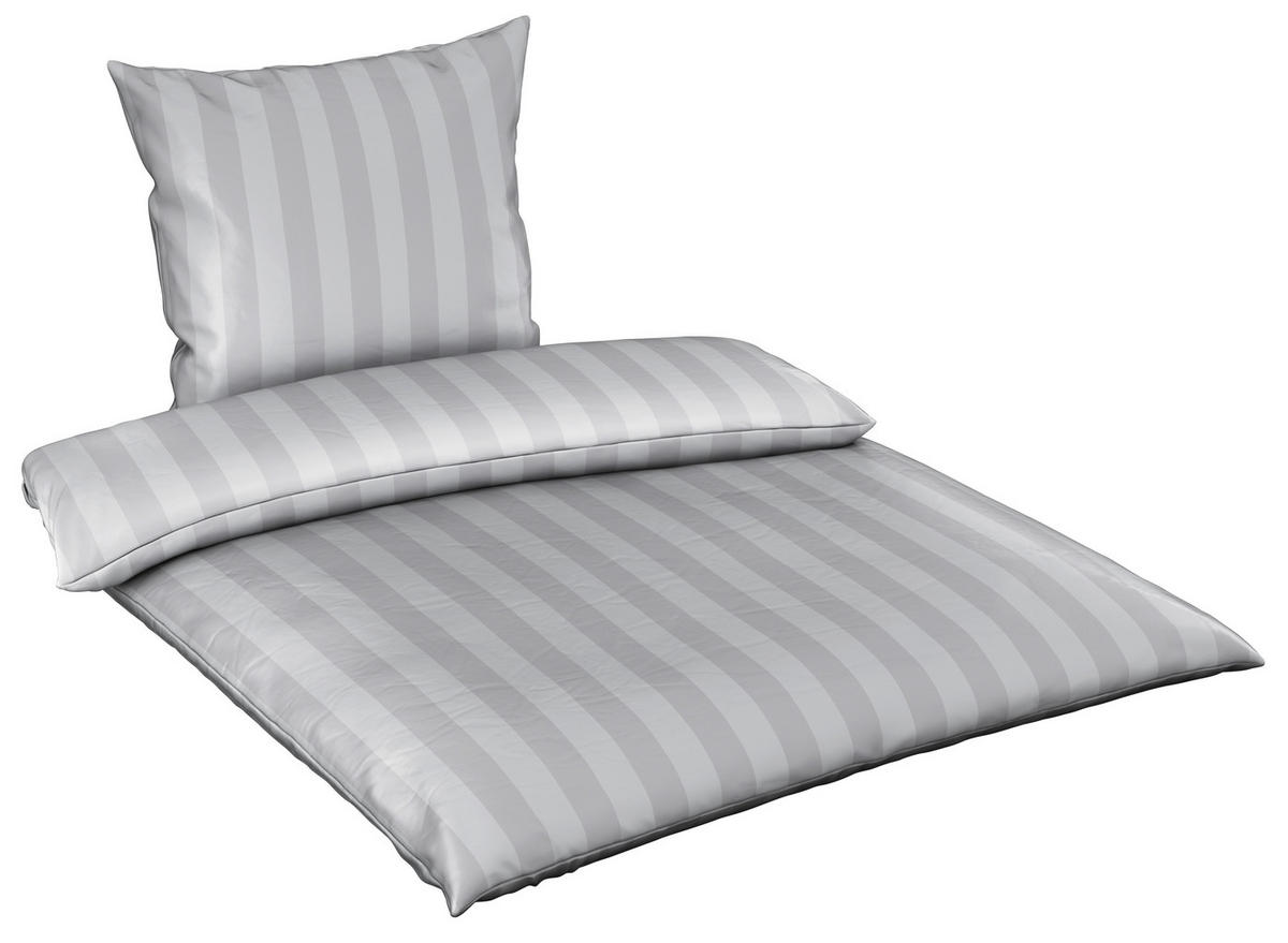 BETTWÄSCHE Dobby Satin 220/240 cm  - Silberfarben, KONVENTIONELL, Textil (220/240cm) - Novel