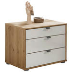 NACHTSCHRANK 60/48/43 cm  - Schieferfarben/Eiche Bianco, KONVENTIONELL, Glas/Holzwerkstoff (60/48/43cm) - Dieter Knoll