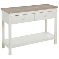 KONSOLBORD i trämaterial 120/43/85 cm    - vit/nickelfärgad, Klassisk, metall/trämaterial (120/43/85cm) - Hom`in