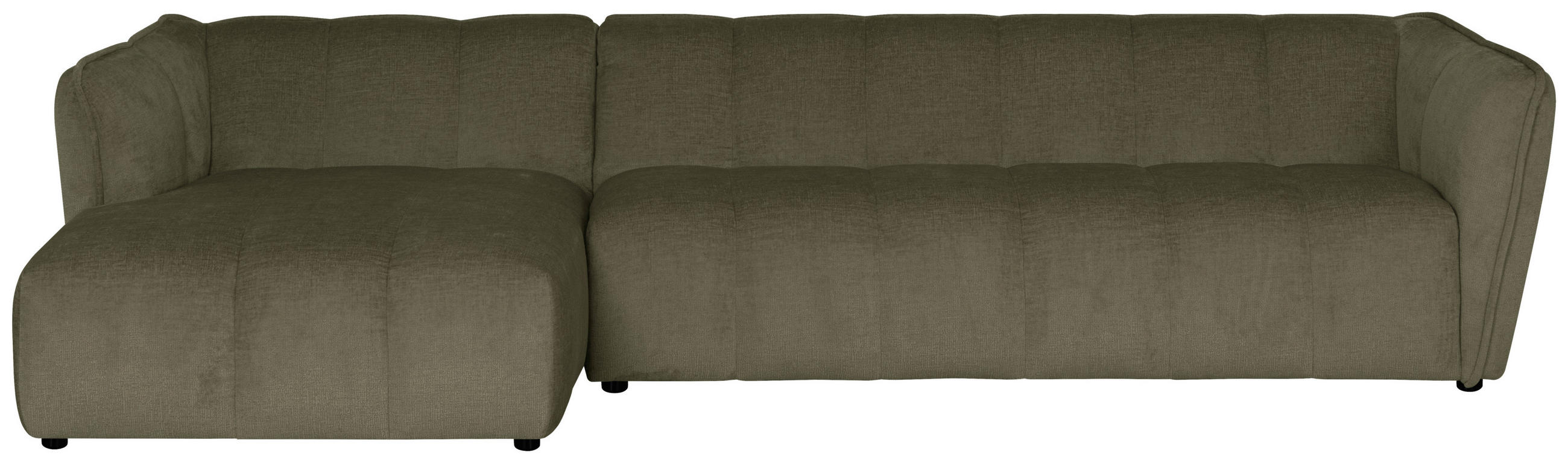 ECKSOFA  LIVOLI Grün Chenille  - Schwarz/Grün, Design, Textil (160/306cm) - MID.YOU