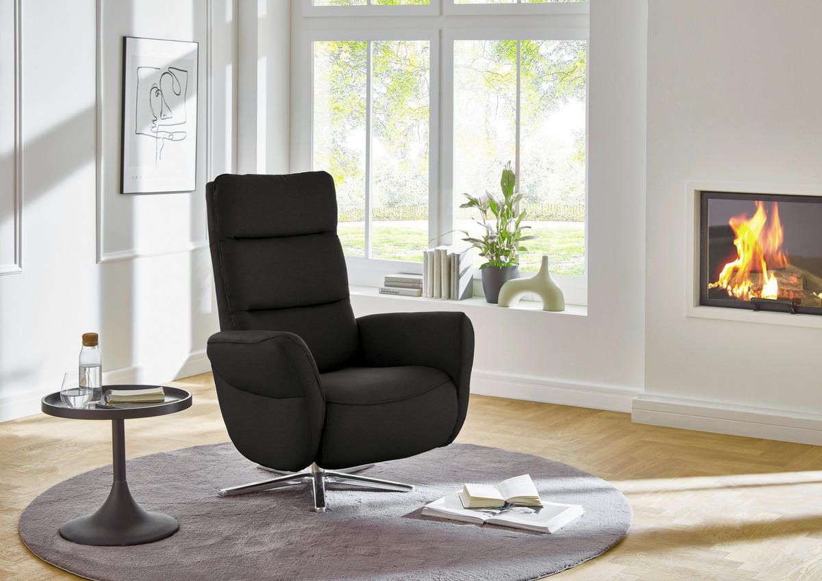 RELAXSESSEL Textil Anthrazit  - Chromfarben/Anthrazit, Design, Textil/Metall (78/113/83cm) - Beldomo Speed