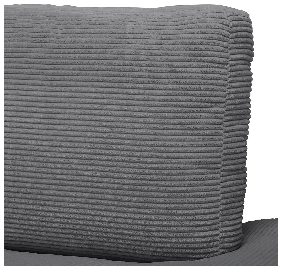 ECKSOFA in Cord Dunkelgrau  - Dunkelgrau/Schwarz, Design, Kunststoff/Textil (265/224cm) - Hom`in