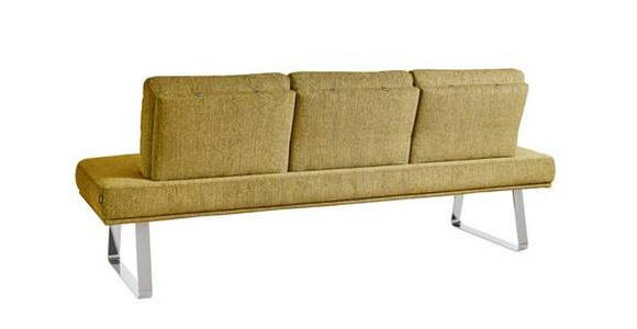 SITZBANK 224/92/78 cm  in Gelb  - Chromfarben/Gelb, Design, Textil/Metall (224/92/78cm) - Dieter Knoll