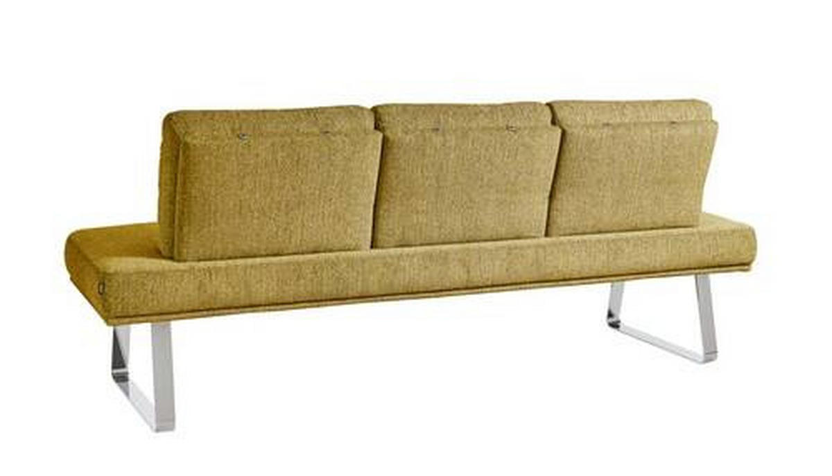 SITZBANK 224/92/78 cm  in Gelb  - Chromfarben/Gelb, Design, Textil/Metall (224/92/78cm) - Dieter Knoll