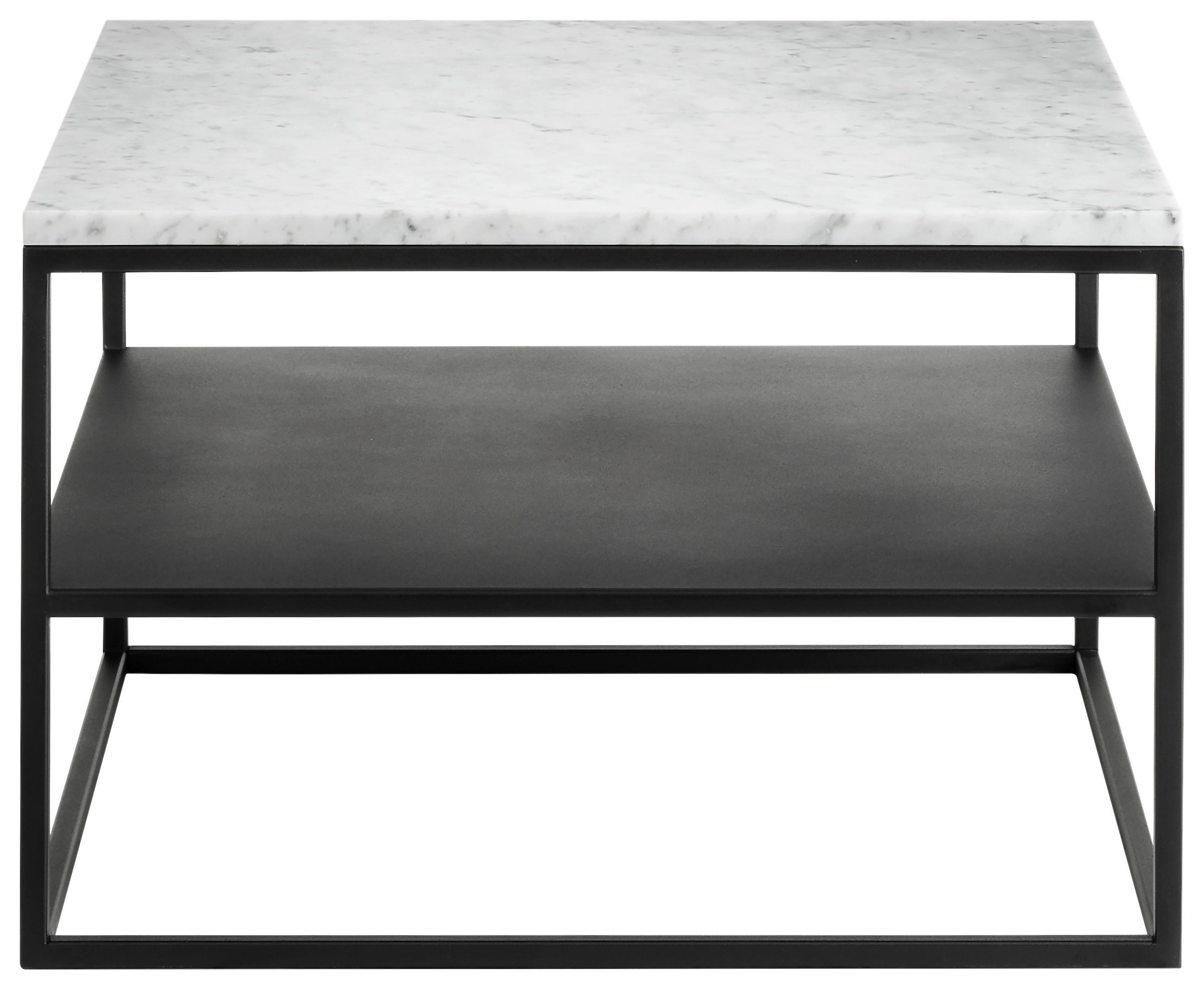 COUCHTISCH in Metall 65/65/41,5 cm  - Schwarz, Design, Stein/Metall (65/65/41,5cm) - Johann Jakob