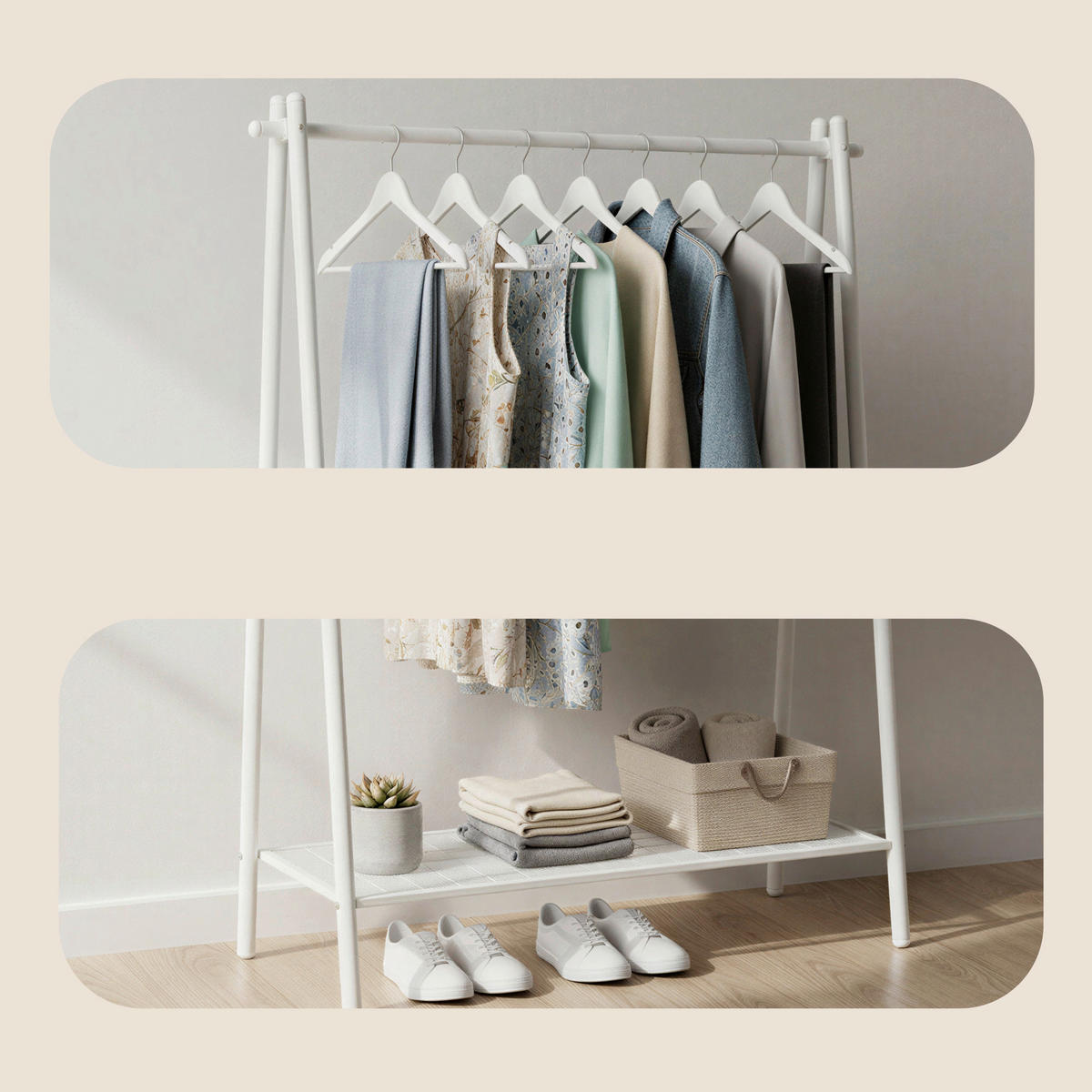 KLEIDERSTÄNDER in Weiß 92,5/153/33,5 cm   - Weiß, Trend, Metall (92,5/153/33,5cm) - Boxxx