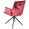 ARMLEHNSTUHL  Stoffauswahl, Sitzfläche 360° drehbar, automatische Rückholfunktion Samt  - Beere/Schwarz, Design, Textil/Metall (59/89,5/63cm) - Novel
