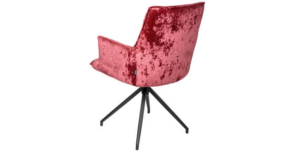 ARMLEHNSTUHL  Stoffauswahl, Sitzfläche 360° drehbar, automatische Rückholfunktion Samt  - Beere/Schwarz, Design, Textil/Metall (59/89,5/63cm) - Novel