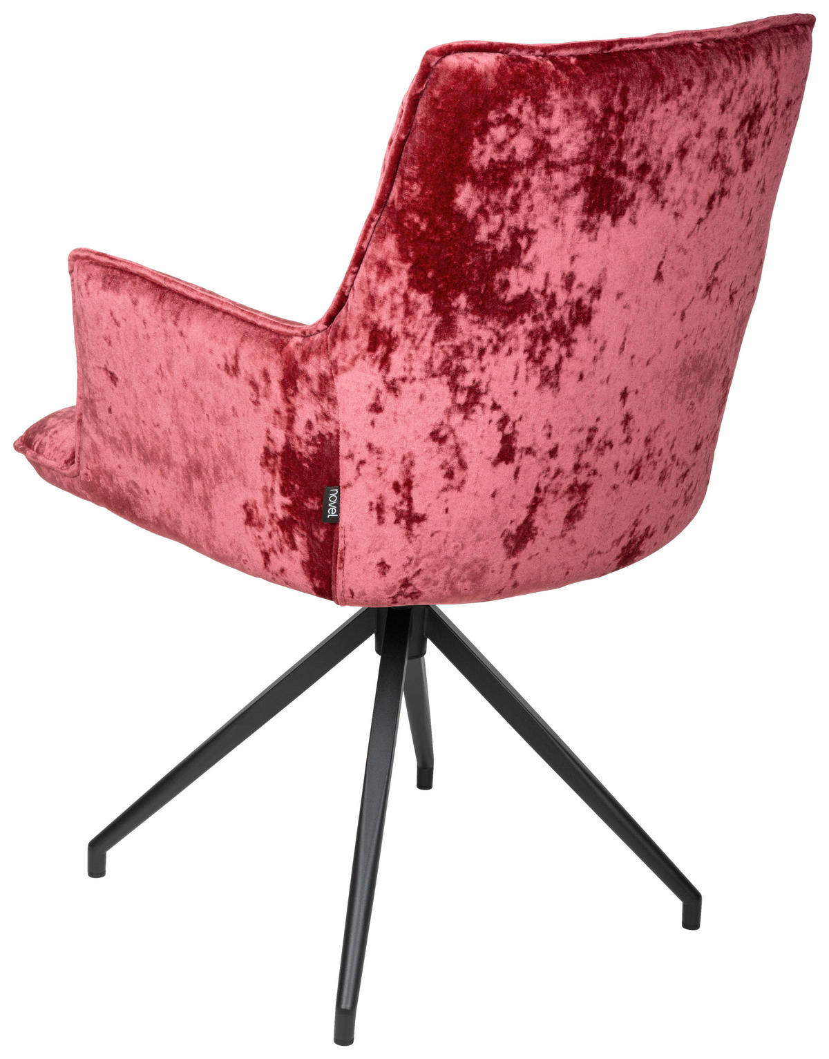 ARMLEHNSTUHL  in Eisen Samt  - Beere/Schwarz, Design, Textil/Metall (59/89,5/63cm) - Novel