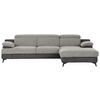 ECKSOFA Hellgrau, Dunkelgrau Chenille  - Dunkelgrau/Hellgrau, Design, Textil/Metall (291/80-98/178cm) - Livetastic