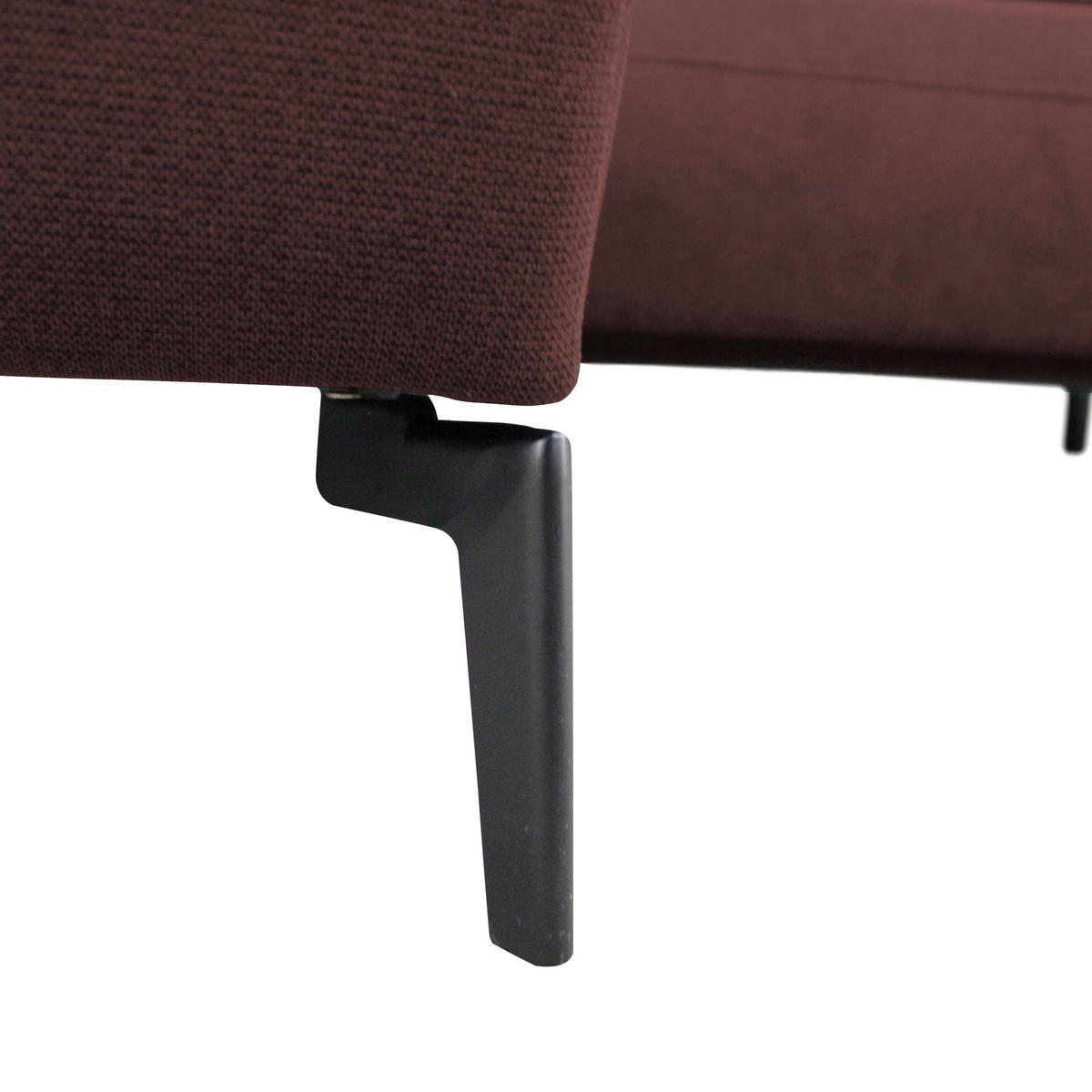 ECKSOFA Rot Flachgewebe  - Rot/Schwarz, Design, Textil/Metall (163/240cm) - MID.YOU