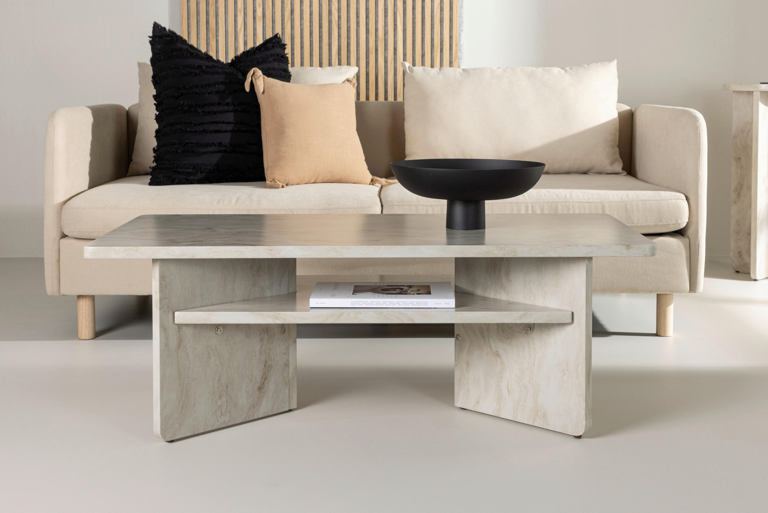 COUCHTISCH in Holzwerkstoff 120/60/42 cm - Beige, Design, Holzwerkstoff (120/60/42cm) - Livetastic