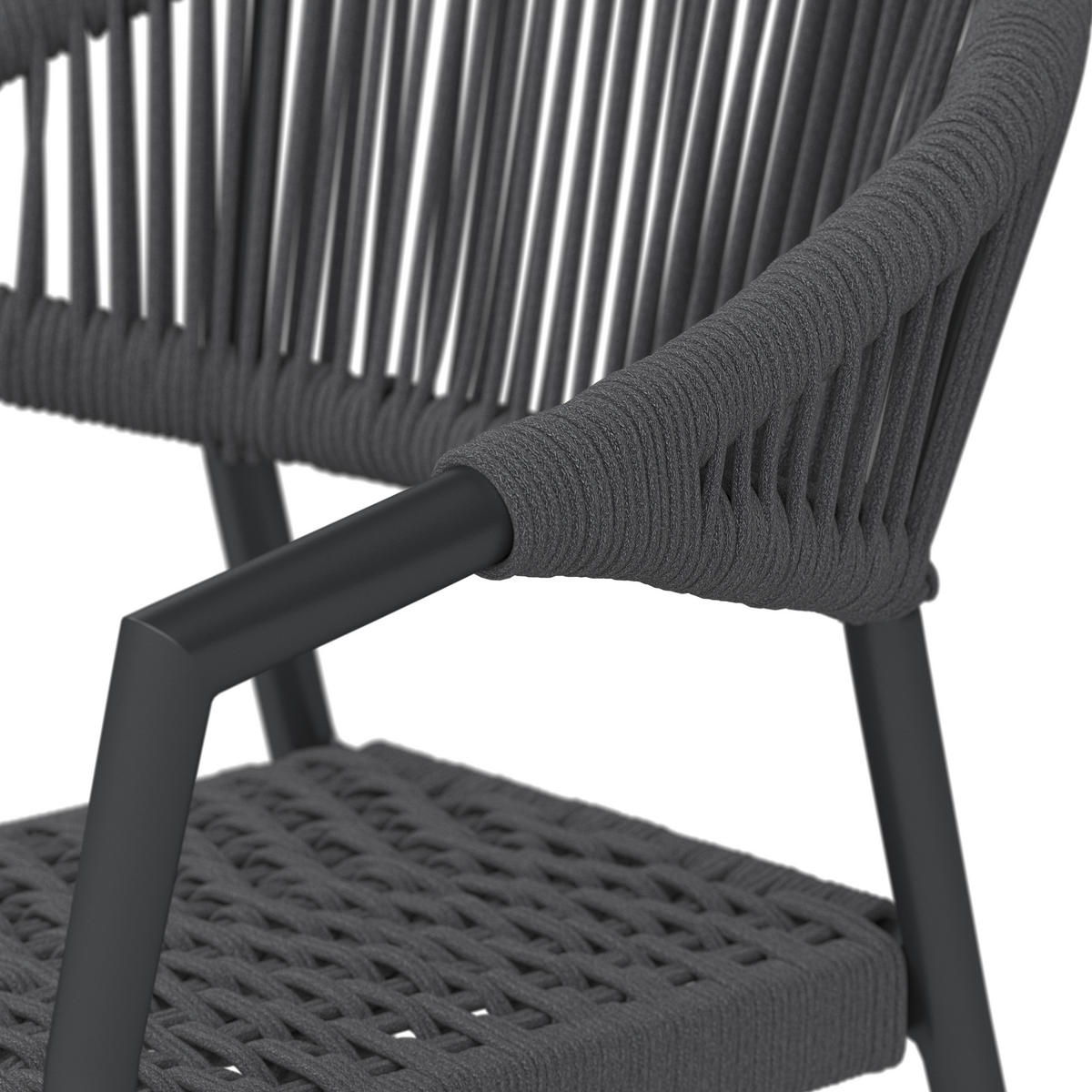 RAKÁSOLHATÓ KAROSSZÉK - antracit, Modern, textil/fém (57.5/78/59.5cm) - Ambia Garden