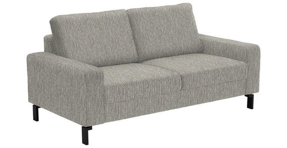 2-SITZER-SOFA  in Flachgewebe Greige  - Greige/Schwarz, Design, Textil/Metall (178/86/97cm) - Hom`in